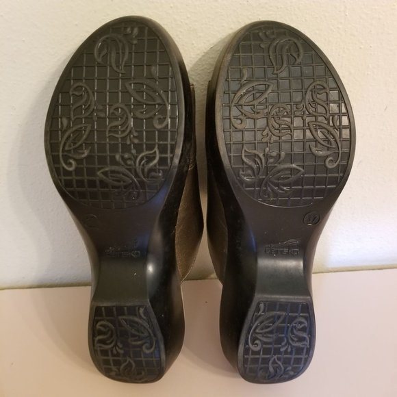 Dansko 37 Metallic Leather Bronze Sand Dollar Wedge Sandal Leather Comfort DONNA - Picture 2 of 11